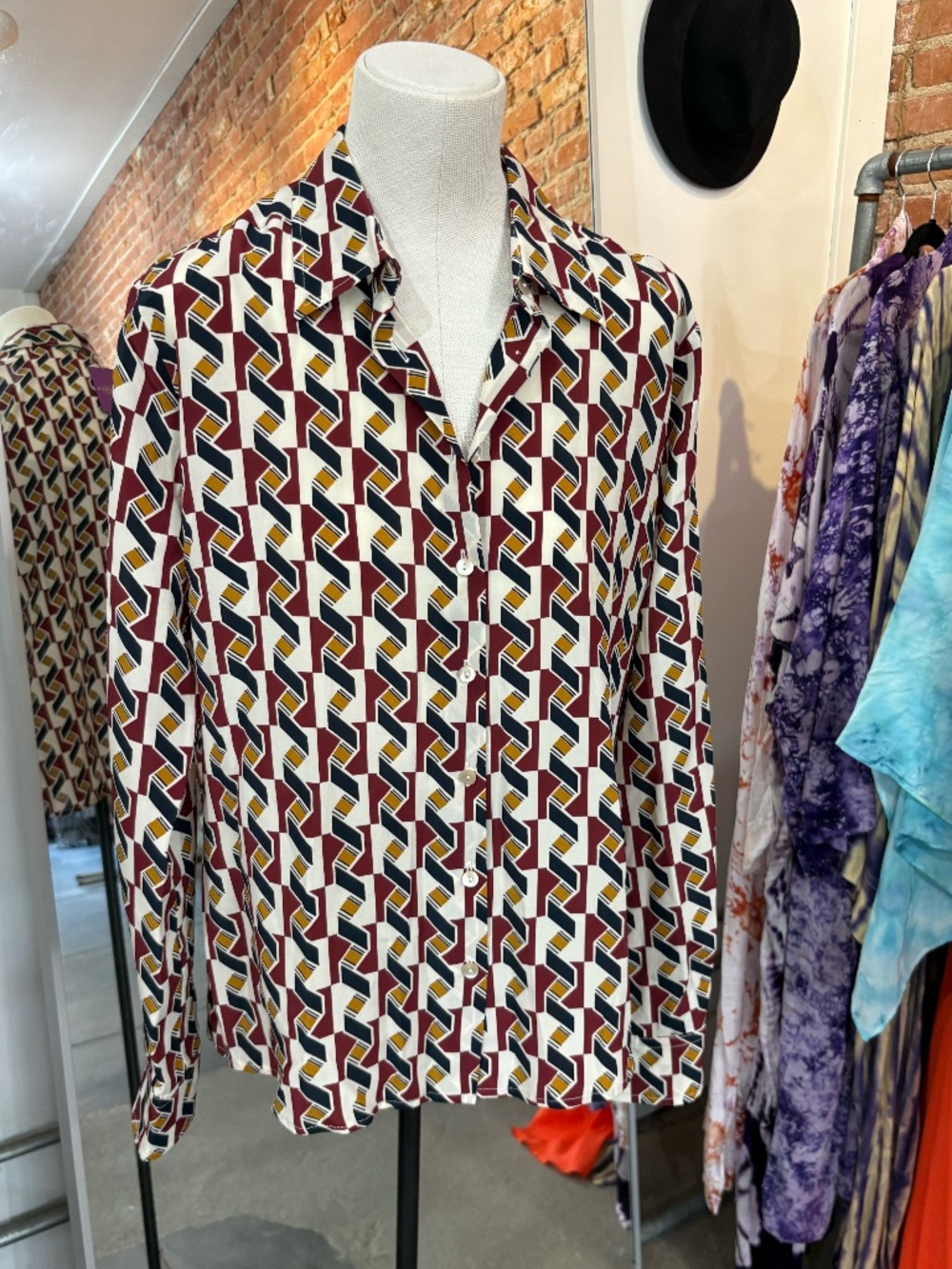 Miki Thumb Silk Liberty Print Classic Shirt